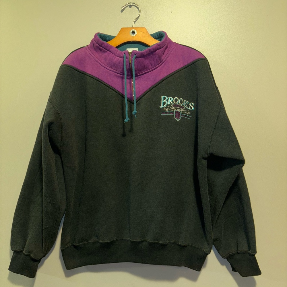 Brooks Black and Purple Pullover Sweatshirt